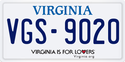 VA license plate VGS9020