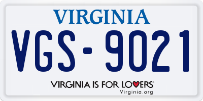 VA license plate VGS9021