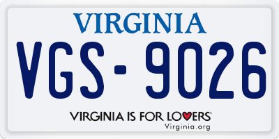VA license plate VGS9026
