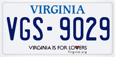 VA license plate VGS9029