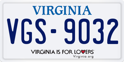 VA license plate VGS9032