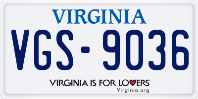 VA license plate VGS9036