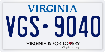 VA license plate VGS9040