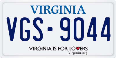 VA license plate VGS9044