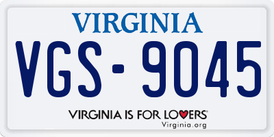 VA license plate VGS9045