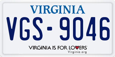 VA license plate VGS9046