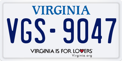 VA license plate VGS9047