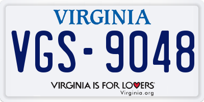 VA license plate VGS9048