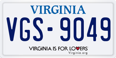 VA license plate VGS9049