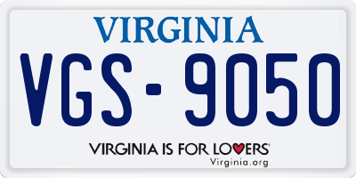 VA license plate VGS9050