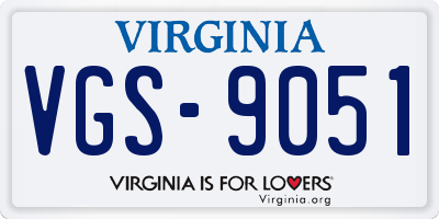 VA license plate VGS9051