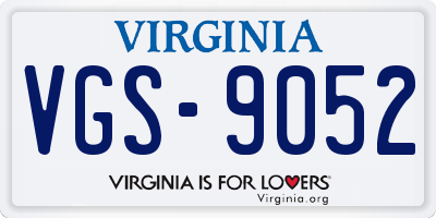 VA license plate VGS9052