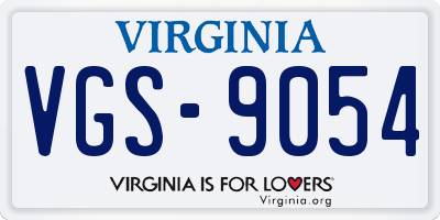 VA license plate VGS9054
