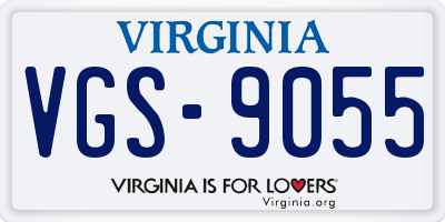 VA license plate VGS9055