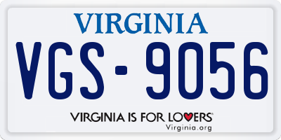 VA license plate VGS9056