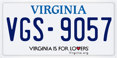 VA license plate VGS9057