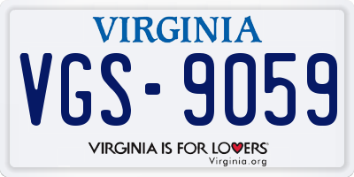VA license plate VGS9059