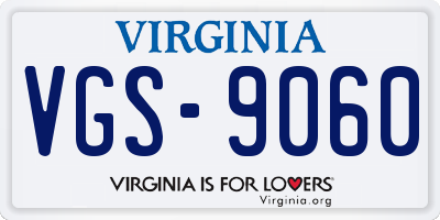 VA license plate VGS9060
