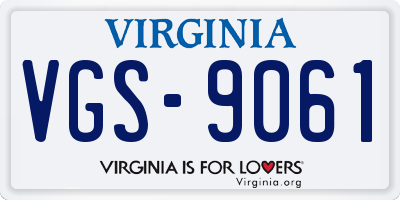 VA license plate VGS9061