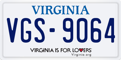 VA license plate VGS9064