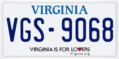 VA license plate VGS9068