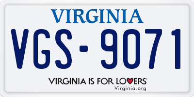 VA license plate VGS9071