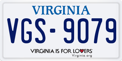 VA license plate VGS9079
