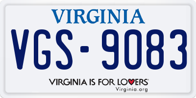 VA license plate VGS9083