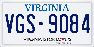 VA license plate VGS9084