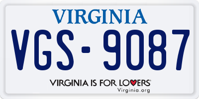 VA license plate VGS9087