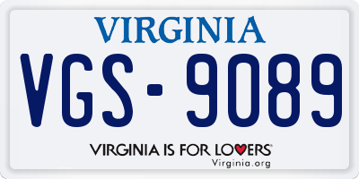 VA license plate VGS9089