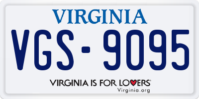 VA license plate VGS9095