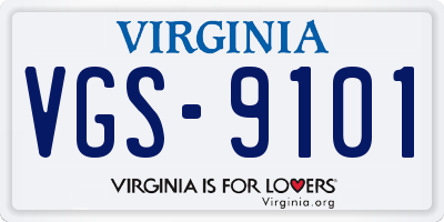 VA license plate VGS9101