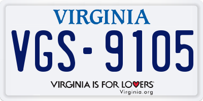 VA license plate VGS9105