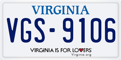 VA license plate VGS9106
