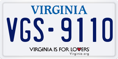 VA license plate VGS9110