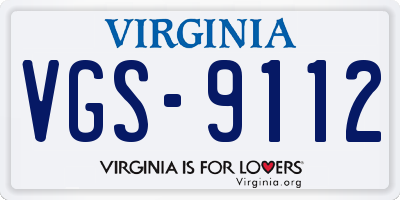 VA license plate VGS9112