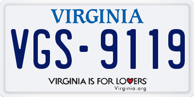 VA license plate VGS9119