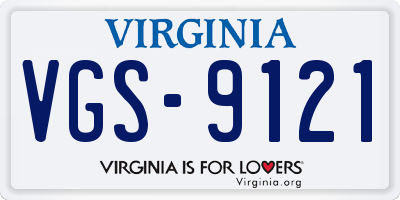 VA license plate VGS9121