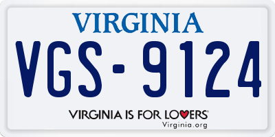 VA license plate VGS9124