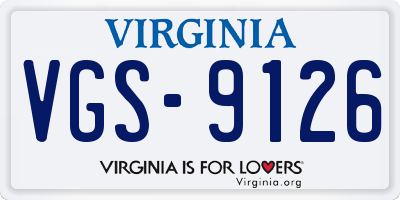 VA license plate VGS9126