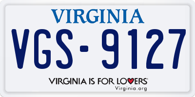 VA license plate VGS9127