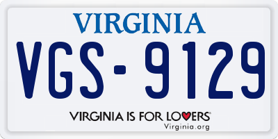 VA license plate VGS9129