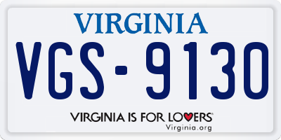 VA license plate VGS9130