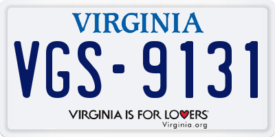 VA license plate VGS9131