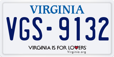VA license plate VGS9132