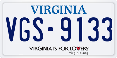 VA license plate VGS9133