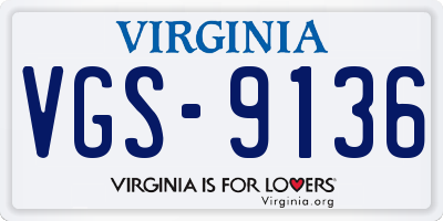 VA license plate VGS9136