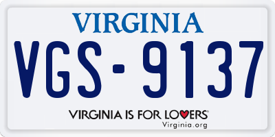 VA license plate VGS9137