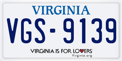 VA license plate VGS9139